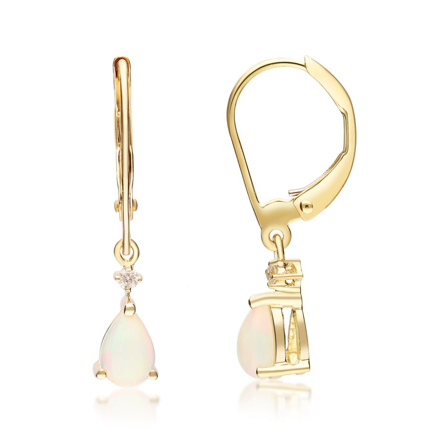 Annalise 14K Yellow Gold Pear-Cut Natural African Opal Earring