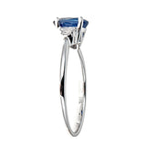 Adrianna 10K White Gold Oval-Cut Ceylon Blue Sapphire Ring