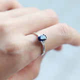 Adrianna 10K White Gold Oval-Cut Ceylon Blue Sapphire Ring