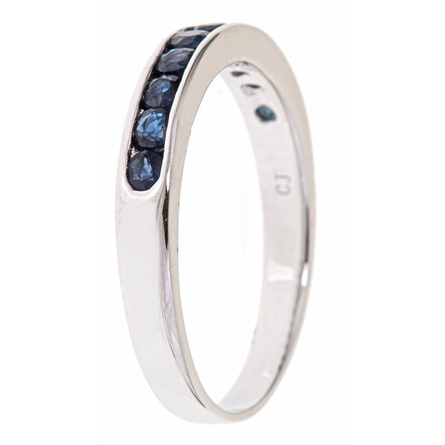 Faith 10K White Gold Oval-Cut Blue Sapphire Ring