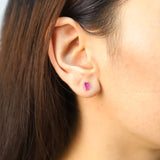 Aubrie 14K Yellow Gold Emerald-Cut Mozambique Ruby Earring