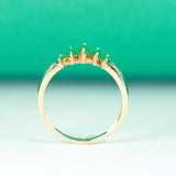 Regal Charm: Esther 10K Yellow Gold Marquise-Cut Natural Zambian Emerald Ring