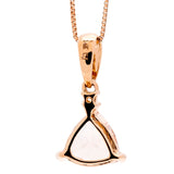Navy 10K Rose Gold Trillion-Cut Madagascar Morganite Pendant