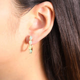 Royalty 10K Yellow Gold Oval-Cut Natural African Opal Earring