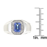 Isabelle 10K White Gold Emerald-Cut Tanzanian Tanzanite Ring