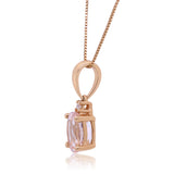 Jane 10K Rose Gold Oval-Cut Madagascar Morganite Pendant