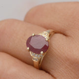 Kinsley 14K Yellow Gold Oval-Cut  Mozambique Ruby Ring
