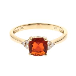Madison 14K Yellow Gold Cushion-Cut Mexican Fire Opal Ring