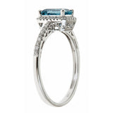 Jessie 10K White Gold Emerald-Cut Brazilian Aquamarine Ring