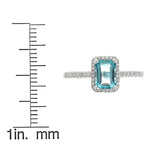 Jessie 10K White Gold Emerald-Cut Brazilian Aquamarine Ring