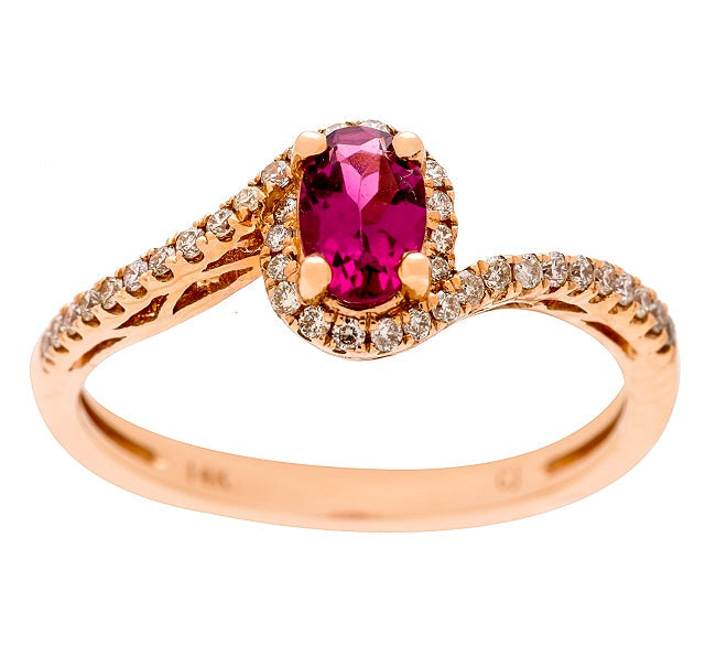 Mia 10K Yellow Gold Oval-Cut Mozambique Ruby Ring