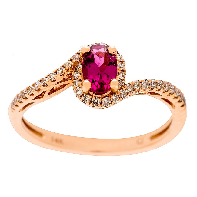 Mia 10K Yellow Gold Oval-Cut Mozambique Ruby Ring