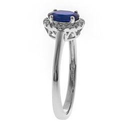 Melissa 10K White Gold Oval-Cut Ceylon Blue Sapphire Ring