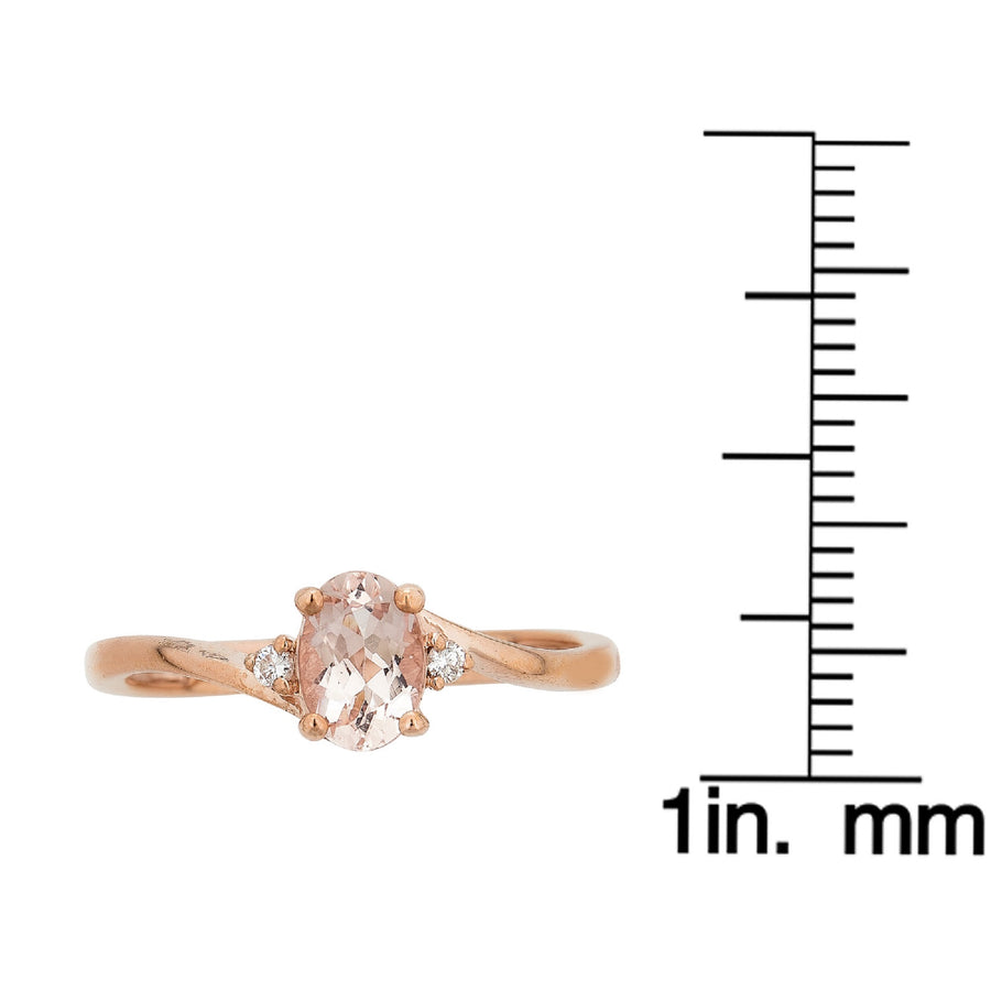 Kaylee 10K Rose Gold Oval-Cut Madagascar Morganite Ring