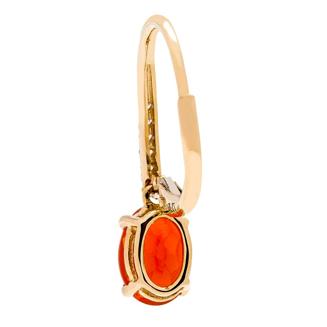 Charlie 14K Yellow Gold Oval-Cut Mexican Fire Opal Earring