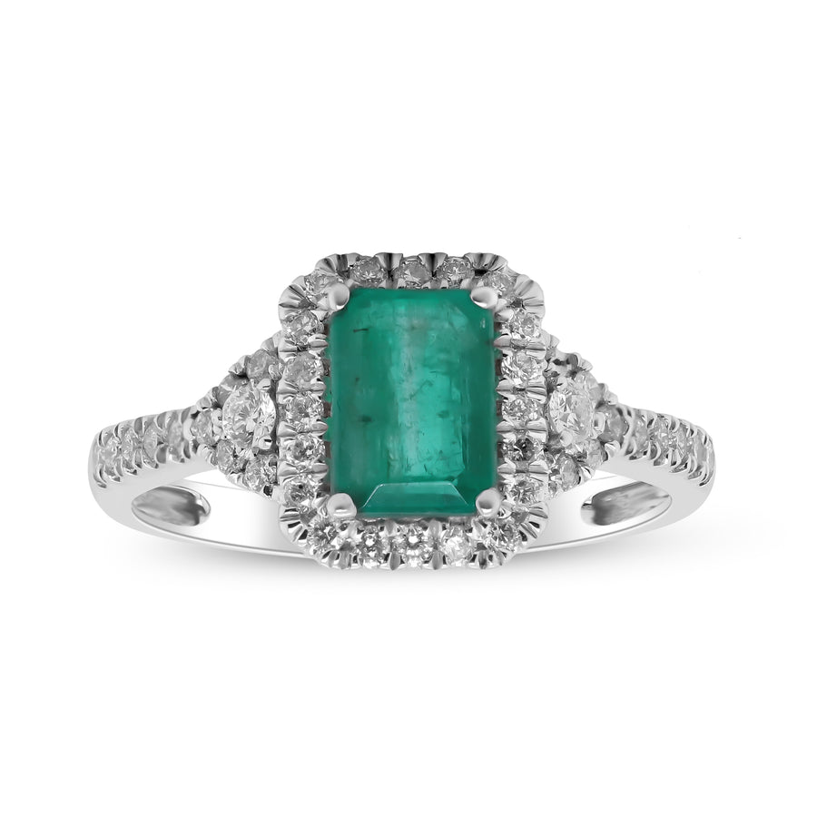 Emilia 14K White Gold Emerald-Cut Emerald Ring