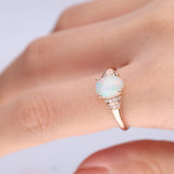 Daniela 14K Rose Gold Oval-Shape Natural African Opal Ring