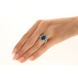 Kinsley 10K White Gold Oval-Cut Brazilian London Blue Topaz Ring