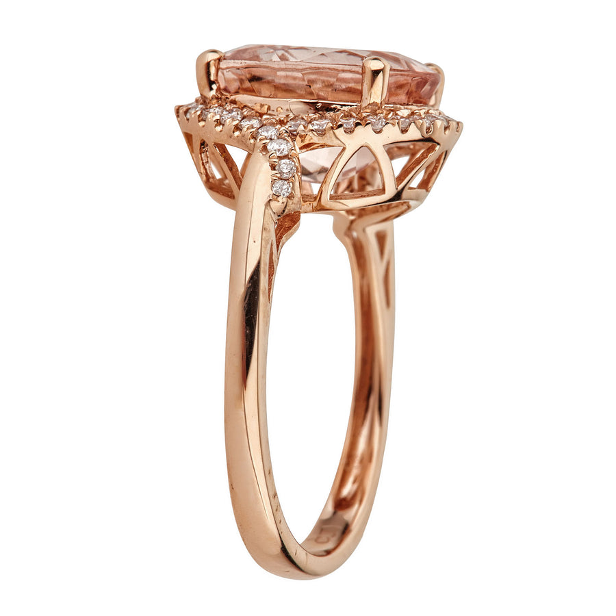 Elisa 14k Rose Gold Oval-Cut Morganite Ring