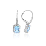 Esme 14K White Gold Emerald-Cut Brazilian Aquamarine Earring