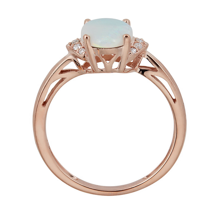 Dakota 10K Rose Gold Oval-Cut Natural African Opal Ring