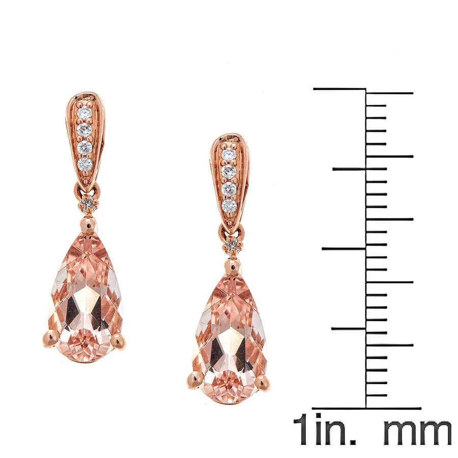 Rachel 10K Rose Gold Pear-Cut Madagascar Morganite Earring