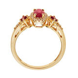 Ariana 14K Yellow Gold Round-cut Mozambique Ruby Ring