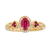 Ariana 14K Yellow Gold Round-cut Mozambique Ruby Ring