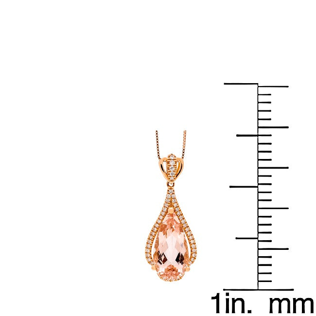 Tiffany 14K Rose Gold Pear-Cut Madagascar Morganite Pendant