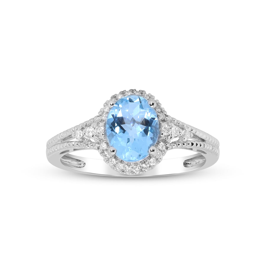 Camila 14K White Gold Oval-Cut Brazilian Aquamarine Ring