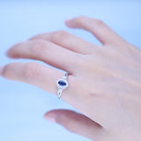 Alivia 10K White Gold Oval-Cut Ceylon Blue Sapphire Ring