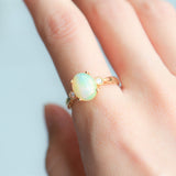 Danna 10K Yellow Gold Oval-Cabochon Natural African Opal Ring