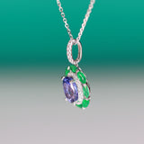 Scarlett 14K White Gold Oval-Cut Tanzanian TanzanitePendant