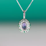 Scarlett 14K White Gold Oval-Cut Tanzanian TanzanitePendant