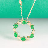 Amelia 10K Yellow Gold Pear-cut Natural Zambian Emerald Pendant