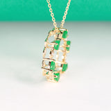Amelia 10K Yellow Gold Pear-cut Natural Zambian Emerald Pendant
