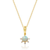 Isla 10K Yellow Gold Round-Cut Natural African Opal Pendant