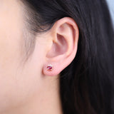 Bailee 10K Yellow Gold Oval-Cut Mozambique Ruby Earring