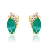 Makenna 10K Yellow Gold Marquise-Cut Natural Zambian Emerald Earrings