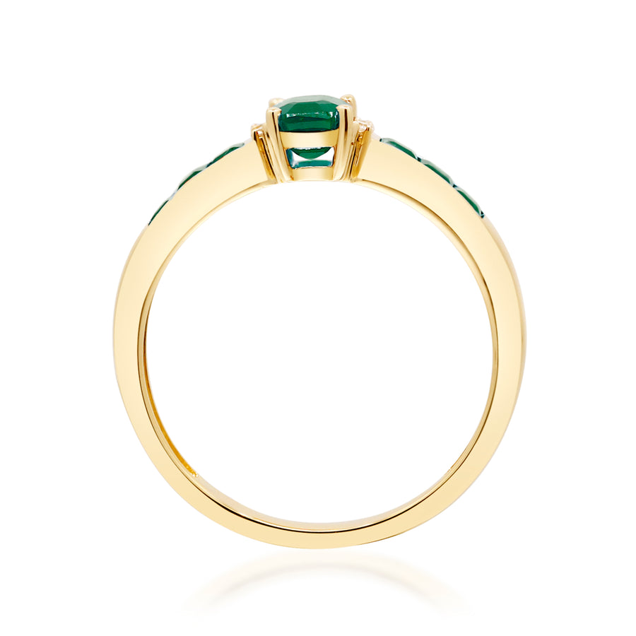 Raina 10K Yellow Gold Emerald-Cut Natural Zambian Emerald Ring