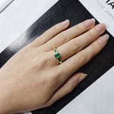 Raina 10K Yellow Gold Emerald-Cut Natural Zambian Emerald Ring