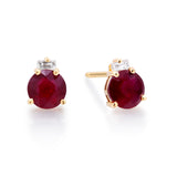 Zoe 10K Yellow Gold Round-Cut Mozambique Ruby Earring