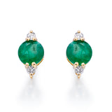 Chloe 14K Yellow Gold Round-Cut Natural Zambian Emerald Earrings