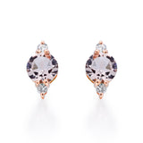 Eveleigh 10K Rose Gold Round-Cut Madagascar Morganite Earring