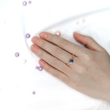 Aurora 14K Yellow Gold Cushion-Cut Brazilian London Blue Topaz Ring