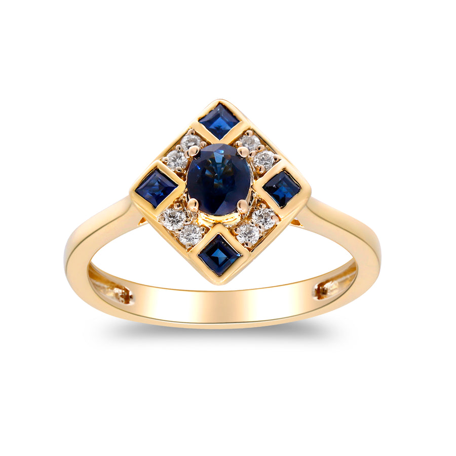 Samara 10K Yellow Gold Oval-Cut Ceylon Blue Sapphire Ring