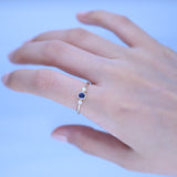 Alayna 10K Yellow Gold Round-Cut Ceylon Blue Sapphire Ring