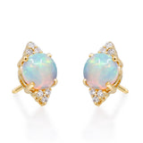 Penelope 10K Yellow Gold Round-Cab African Opal Earrings