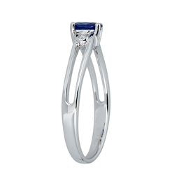Allie 14K White Gold Oval-Cut Ceylon Blue Sapphire Ring