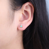 Brynlee 10K Yellow Gold Round-Cut Natural Zambian Emerald Earring